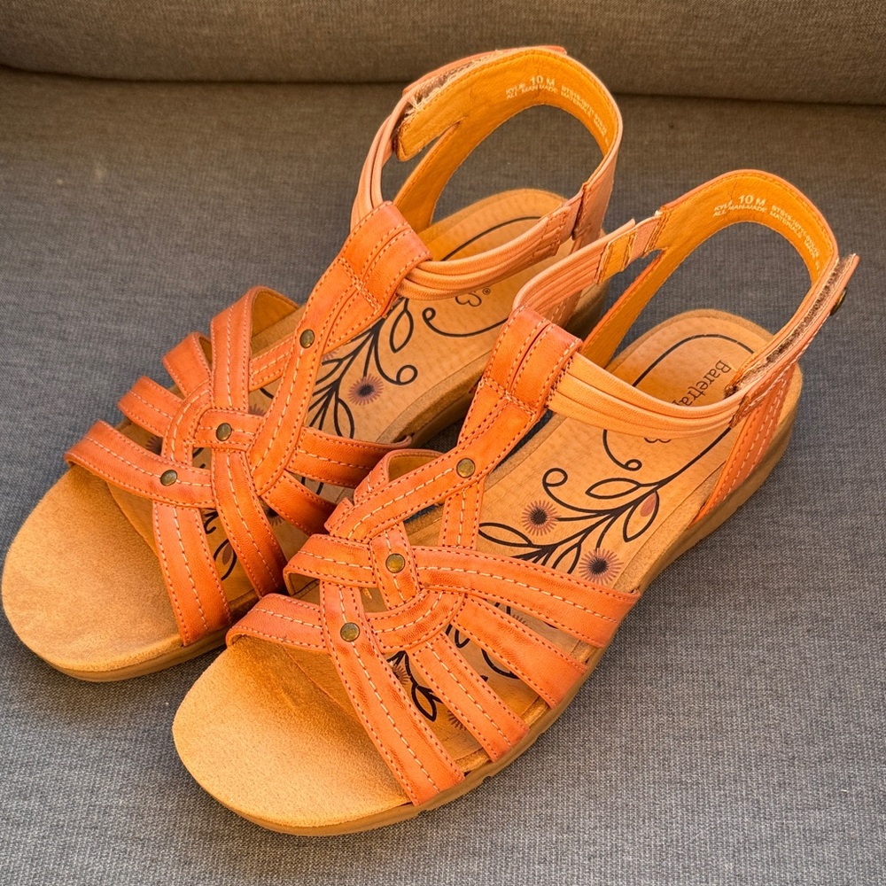 Baretraps Orange Strappy Sandals Size 10